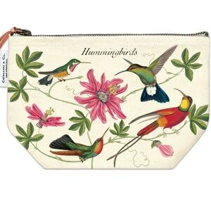 Cavallini & Co Vintage Hummingbird Floral Canvas Pouch